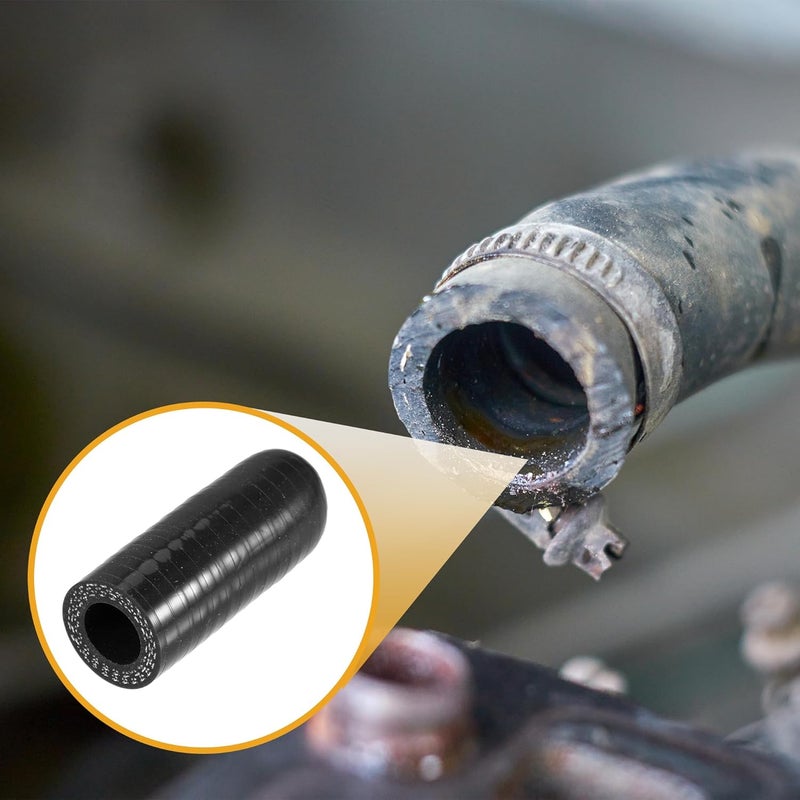 Partuto 1Pc 14mm 0.55" ID Universal Silicone Coolant Cap Intake Vacuum Hose End Plug - Car for Coolant Heater Bypass Vacuum Water Port - Silicone Black - Image 3